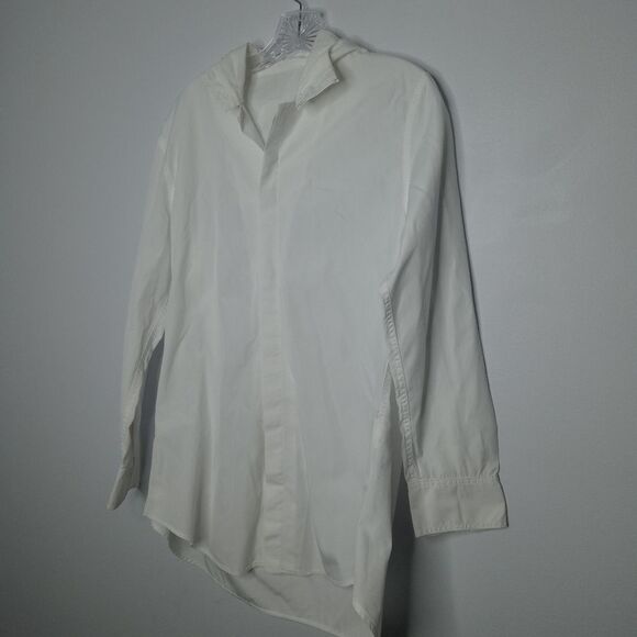 YOHJI YAMAMOTO  Long Sleeve hooded Shirts white size 2/small - Picture 3 of 8